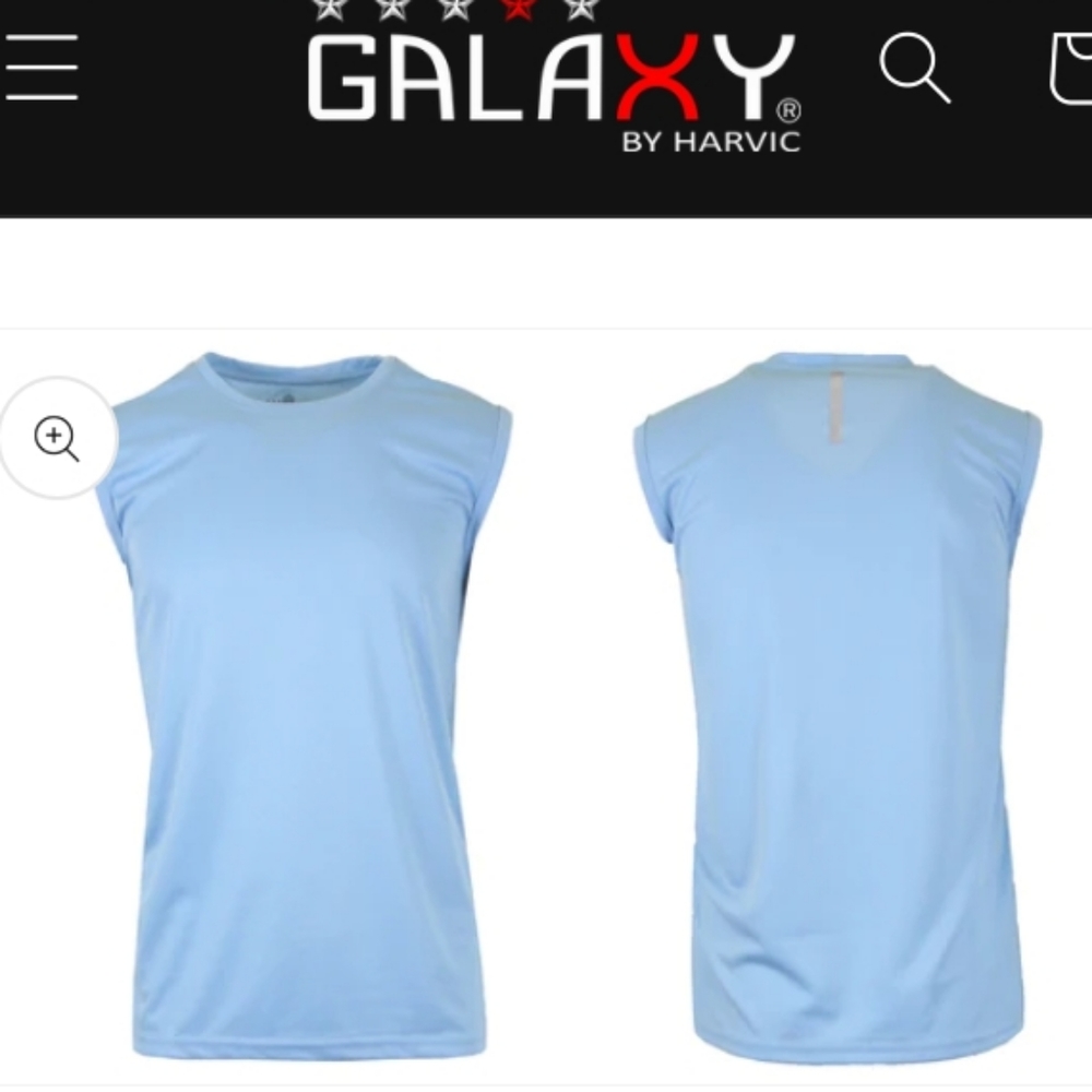 Galaxy by harvic-Mens Moisture Wicking Active Performance Tank Tee (Light Blue)